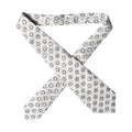 White Gray Polka Dot Silk Adjustable Women Necktie Tie
