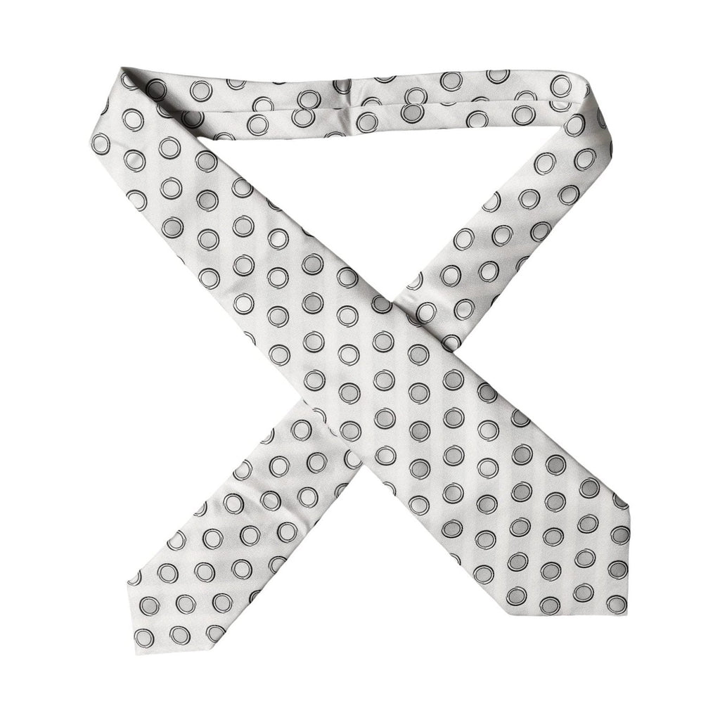 Dolce & Gabbana White Gray Polka Dot Silk Adjustable Women Necktie Tie