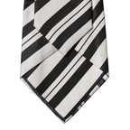 Dolce & Gabbana Black White Stripes Silk Adjustable Women Necktie Tie