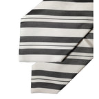 Dolce & Gabbana Black White Stripes Silk Adjustable Women Necktie Tie