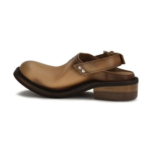Miu Miu Brown Calf Leather Bos Taurus Mules