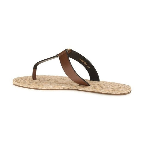 Saint Laurent Brown Calf Leather Bos Taurus Flat Sandals