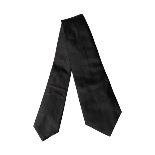 Dolce & Gabbana Black Satin Silk Blend Adjustable Women Tied Necktie Tie