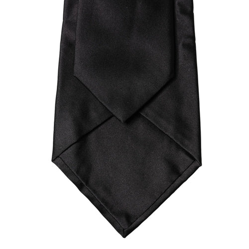 Dolce & Gabbana Black Satin Silk Blend Adjustable Women Tied Necktie Tie