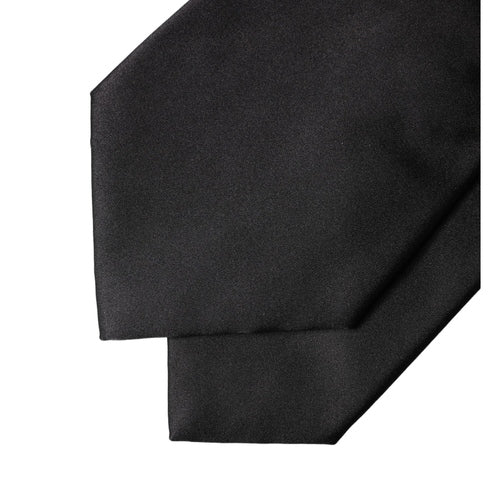 Dolce & Gabbana Black Satin Silk Blend Adjustable Women Tied Necktie Tie