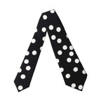 Dolce & Gabbana Black White Polka Dot Silk Adjustable Women Necktie Tie