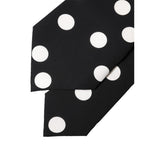 Dolce & Gabbana Black White Polka Dot Silk Adjustable Women Necktie Tie