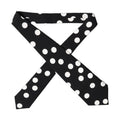 Black White Polka Dot Silk Adjustable Women Necktie Tie