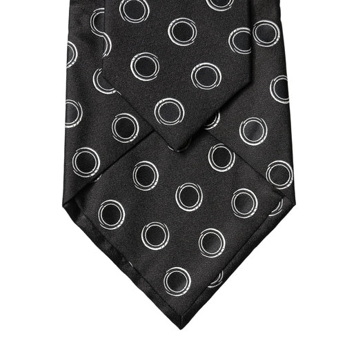 Dolce & Gabbana Black White Polka Dot Silk Adjustable Women Necktie Tie