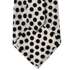 Dolce & Gabbana White Black Polka Dot Silk Adjustable Women Necktie Tie