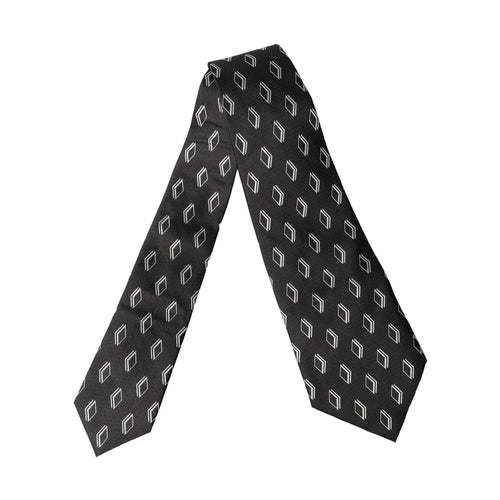 Dolce & Gabbana Black Patterned Silk Adjustable Women Tied Necktie Tie