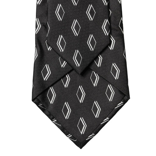 Dolce & Gabbana Black Patterned Silk Adjustable Women Tied Necktie Tie