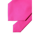 Dolce & Gabbana Neon Pink Solid Satin Silk Adjustable Women Necktie Tie