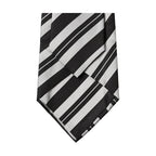 Dolce & Gabbana Black White Stripes Silk Adjustable Women Necktie Tie