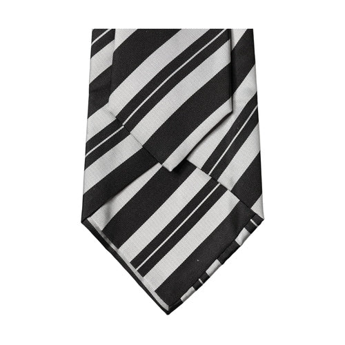 Dolce & Gabbana Black White Stripes Silk Adjustable Women Necktie Tie