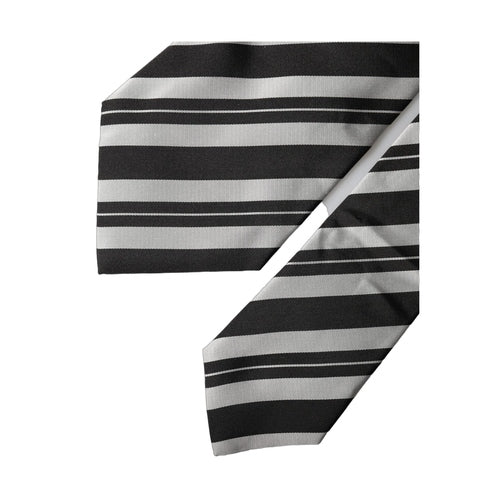 Dolce & Gabbana Black White Stripes Silk Adjustable Women Necktie Tie