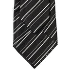 Dolce & Gabbana Black White Stripes Silk Adjustable Women Necktie Tie