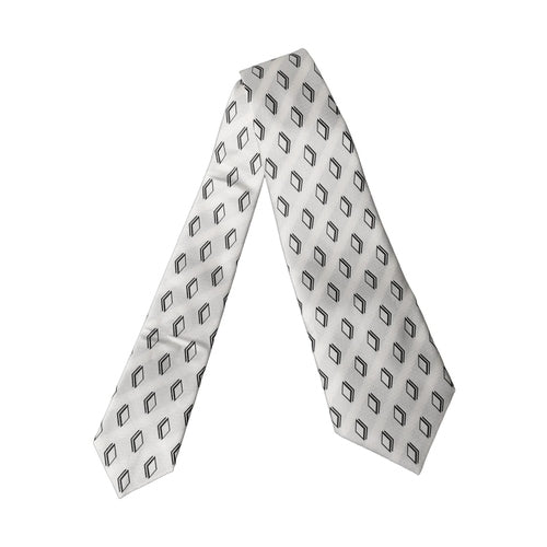 Dolce & Gabbana White Patterned Silk Adjustable Women Tied Necktie Tie