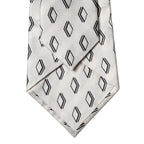 Dolce & Gabbana White Patterned Silk Adjustable Women Tied Necktie Tie