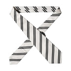Dolce & Gabbana White Black Stripes Silk Adjustable Women Necktie Tie