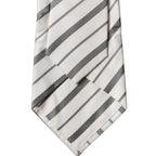 Dolce & Gabbana Black White Stripes Silk Adjustable Women Necktie Tie