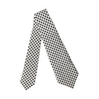 Dolce & Gabbana White Black Polka Dot Silk Adjustable Women Necktie Tie