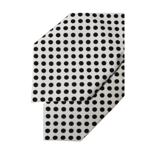 Dolce & Gabbana White Black Polka Dot Silk Adjustable Women Necktie Tie