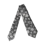Dolce & Gabbana Black Silver Floral Silk Adjustable Women Necktie Tie