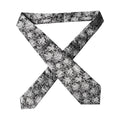 Dolce & Gabbana Black Silver Floral Silk Adjustable Women Necktie Tie