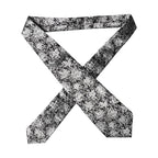 Dolce & Gabbana Black Silver Floral Silk Adjustable Women Necktie Tie