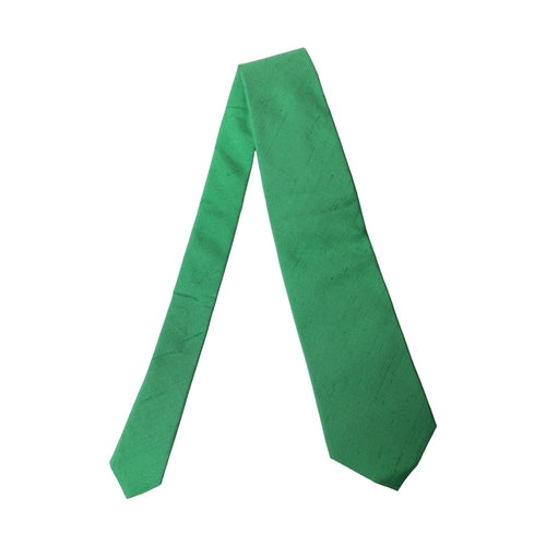 Dolce & Gabbana Green Solid Silk Cotton Adjustable Women Necktie Tie