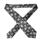 Dolce & Gabbana Black White Floral Silk Adjustable Women Necktie Tie