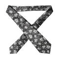 Dolce & Gabbana Black White Floral Silk Adjustable Women Necktie Tie