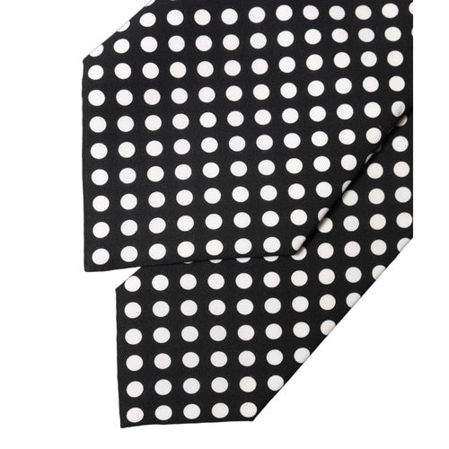Dolce & Gabbana Black White Polka Dot Silk Adjustable Women Necktie Tie