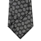 Dolce & Gabbana Black White Geometric Silk Adjustable Women Necktie Tie