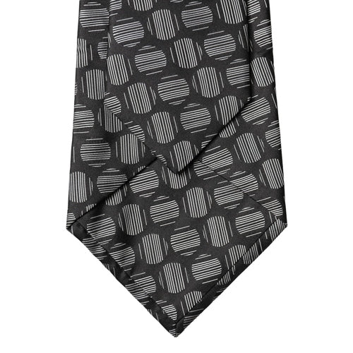 Dolce & Gabbana Black White Geometric Silk Adjustable Women Necktie Tie