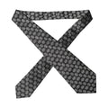 Dolce & Gabbana Black White Geometric Silk Adjustable Women Necktie Tie