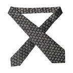 Dolce & Gabbana Black White Geometric Silk Adjustable Women Necktie Tie