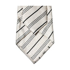 Dolce & Gabbana White Black Stripes Silk Adjustable Women Necktie Tie