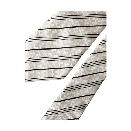 Dolce & Gabbana White Black Stripes Silk Adjustable Women Necktie Tie