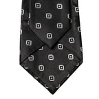 Dolce & Gabbana Black White Geometric Silk Adjustable Women Necktie Tie