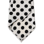 Dolce & Gabbana White Black Polka Dot Silk Adjustable Women Necktie Tie