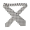 White Black Polka Dot Silk Adjustable Women Necktie Tie