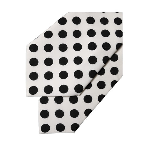 Dolce & Gabbana White Black Polka Dot Silk Adjustable Women Necktie Tie