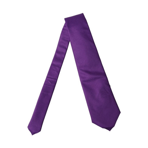 Dolce & Gabbana Purple Polyester Satin Adjustable Women Tied Necktie Tie
