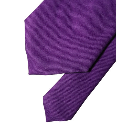Dolce & Gabbana Purple Polyester Satin Adjustable Women Tied Necktie Tie