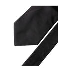 Dolce & Gabbana Black Solid Satin Silk Adjustable Women Necktie Tie