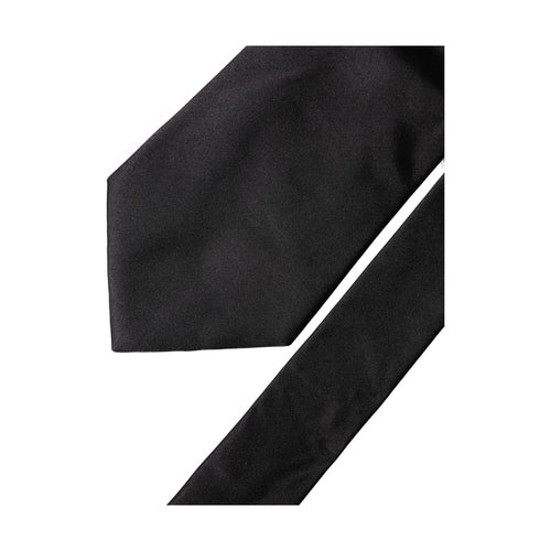 Dolce & Gabbana Black Solid Satin Silk Adjustable Women Necktie Tie