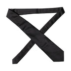 Dolce & Gabbana Black Solid Satin Silk Adjustable Women Necktie Tie
