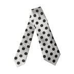 Dolce & Gabbana White Black Polka Dot Silk Adjustable Women Necktie Tie